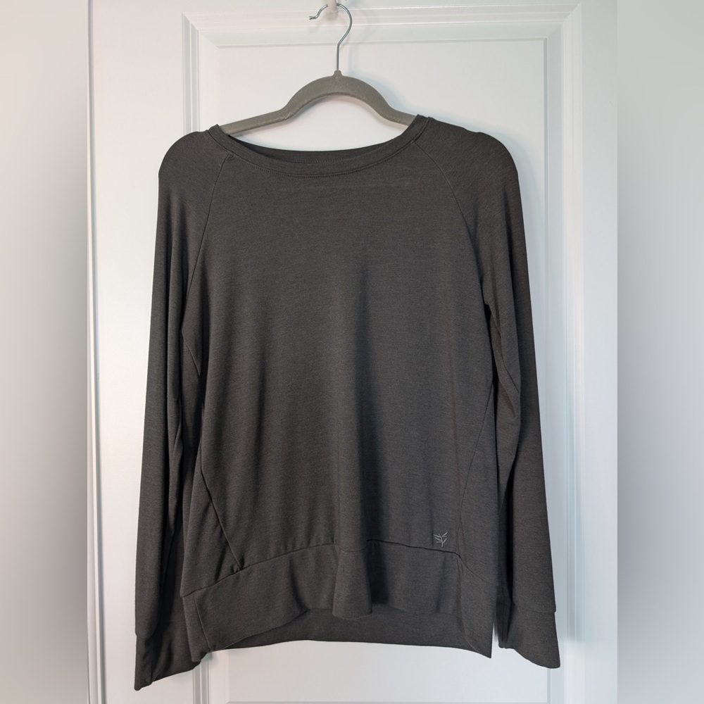 Cozy Earth Women's Ultra-Soft Bamboo Pullover Crew Charcoal Size XS